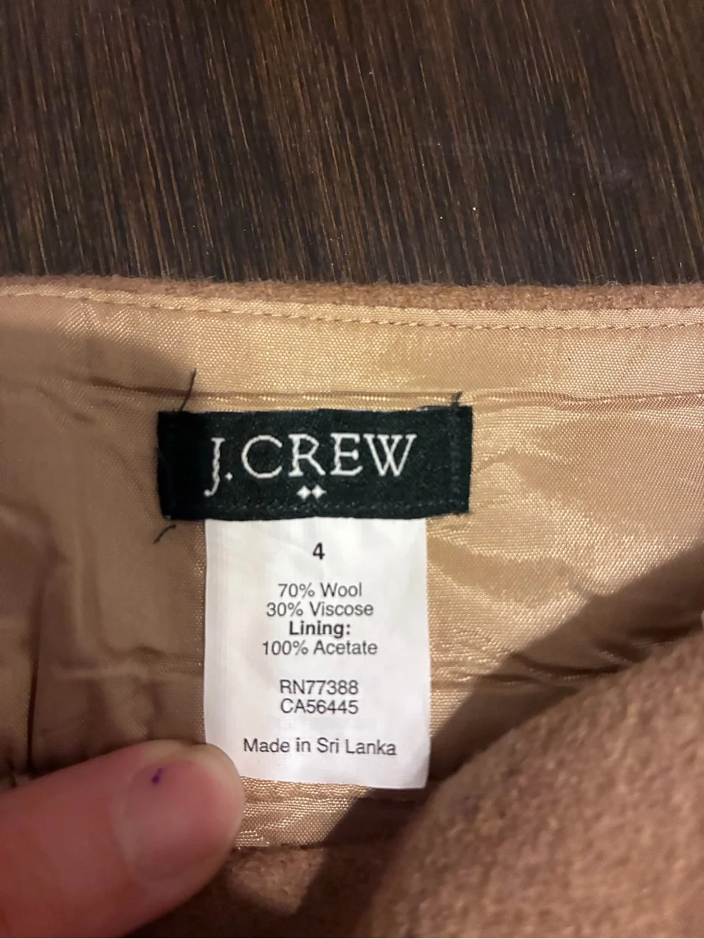 J. CREW Classic Camel Mini Skirt - Women's Wool-Blend MINI Skirt